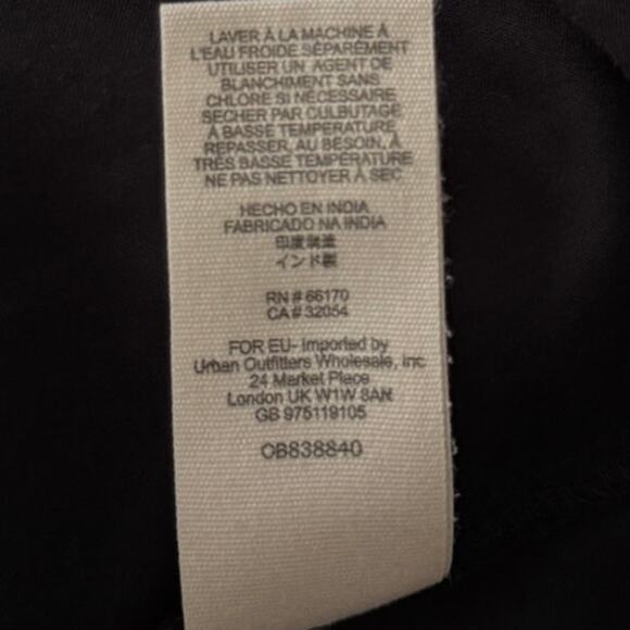 FREE PEOPLE Mia embroidered balloon sleeve plunge neck flowy mini dress M Black - Picture 6 of 8